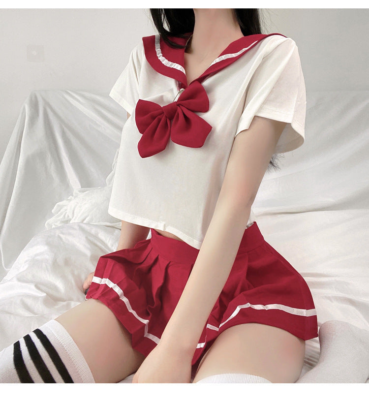 Erotic Lingerie Women's Sexy Cosplay Nurse Student Uniform SchoolGirl Erotic Maid Role Skirt Dress