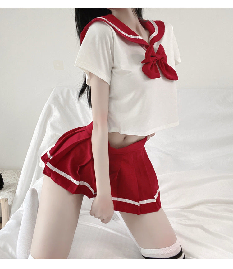 Erotic Lingerie Women's Sexy Cosplay Nurse Student Uniform SchoolGirl Erotic Maid Role Skirt Dress