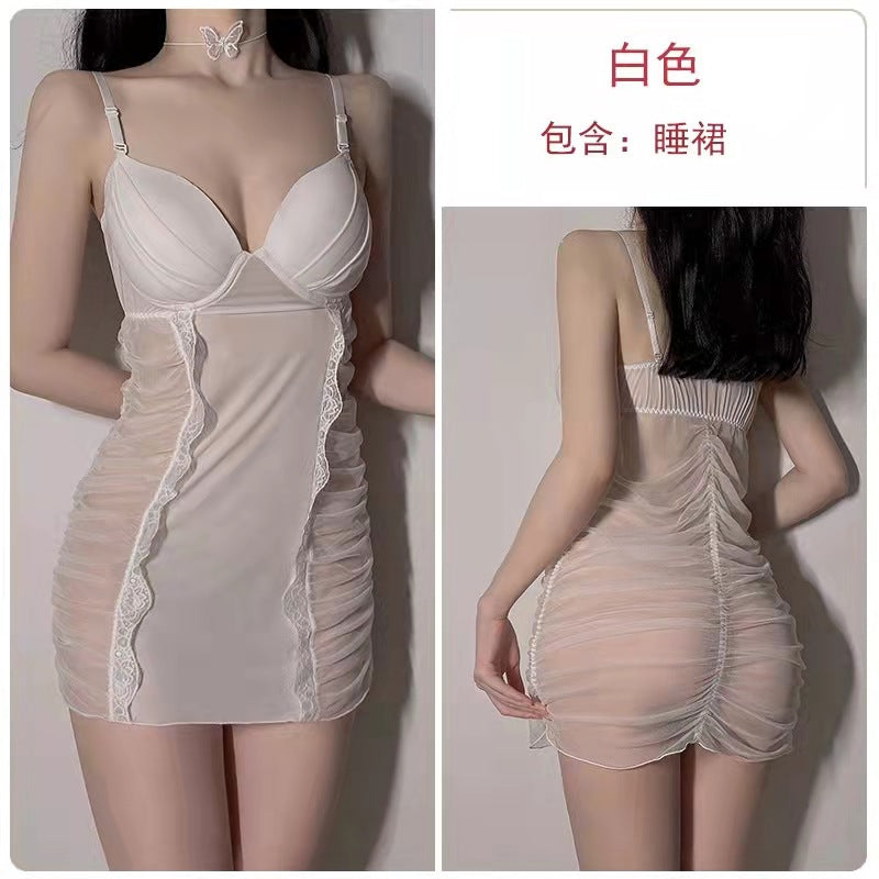 High Custom Logo Nighty Pajamas Women's Lingerie Hot Romantic Solid Dress Sexy Sleepwear