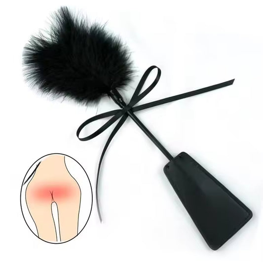 BDSM Feather Tickled Whip Erotic Punish Fetish Leather Paddle Play Flogger Sex Toys For Couple Woman