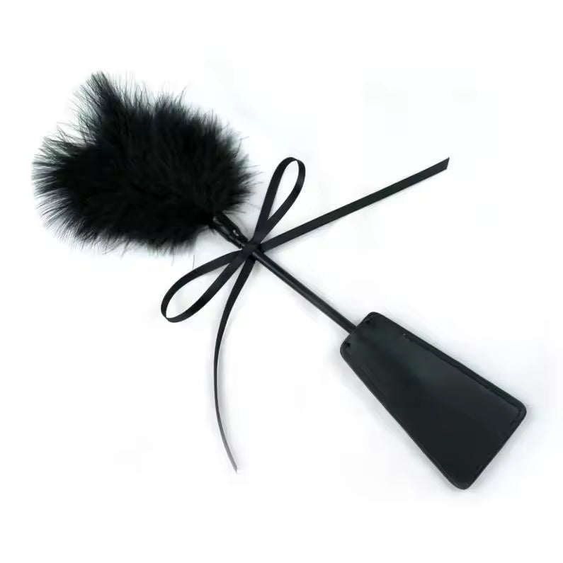 BDSM Feather Tickled Whip Erotic Punish Fetish Leather Paddle Play Flogger Sex Toys For Couple Woman