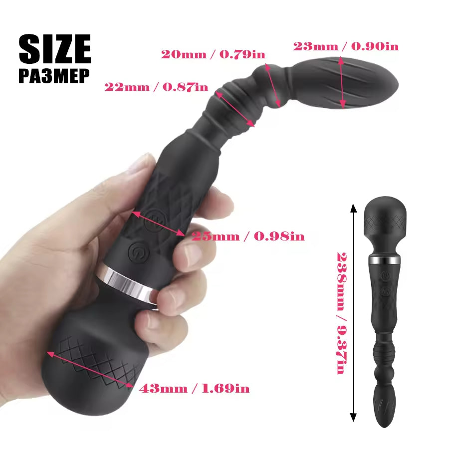 10 Vibration Double headed dildo vibrator sex toys for woman massage Anal Beads Butt Plug