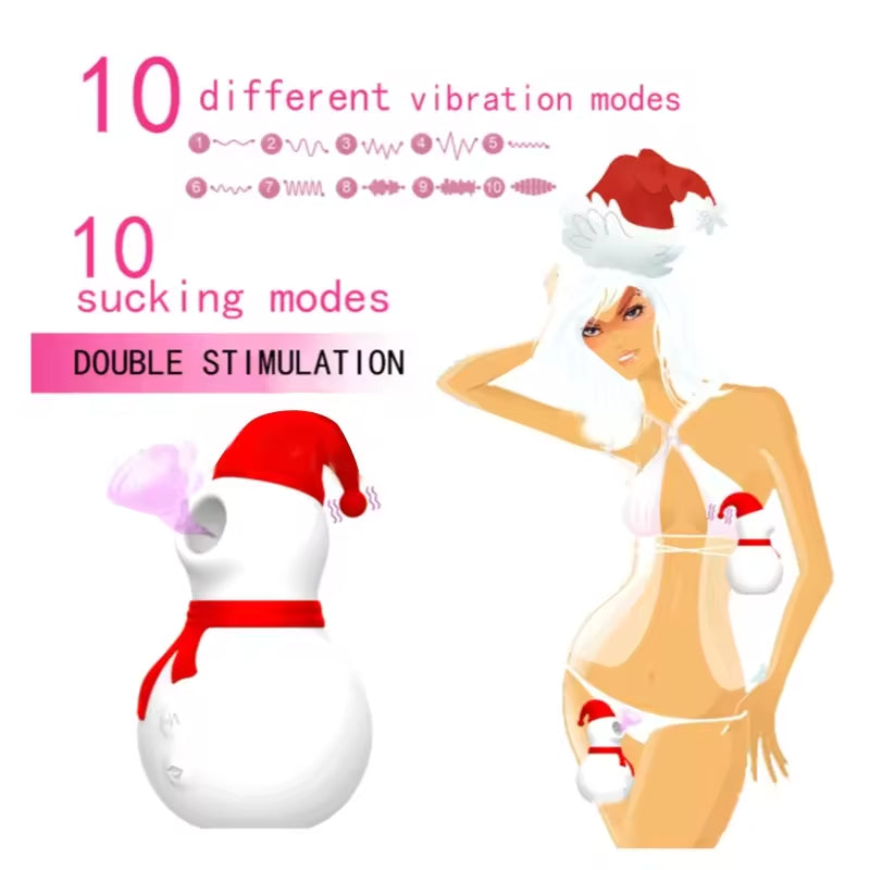 New Christmas Snowman Sucking Vibrator Female Clit Orgasm Sex Toys for Woman Masturbators juguetes sexuales