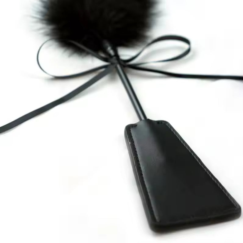 BDSM Feather Tickled Whip Erotic Punish Fetish Leather Paddle Play Flogger Sex Toys For Couple Woman