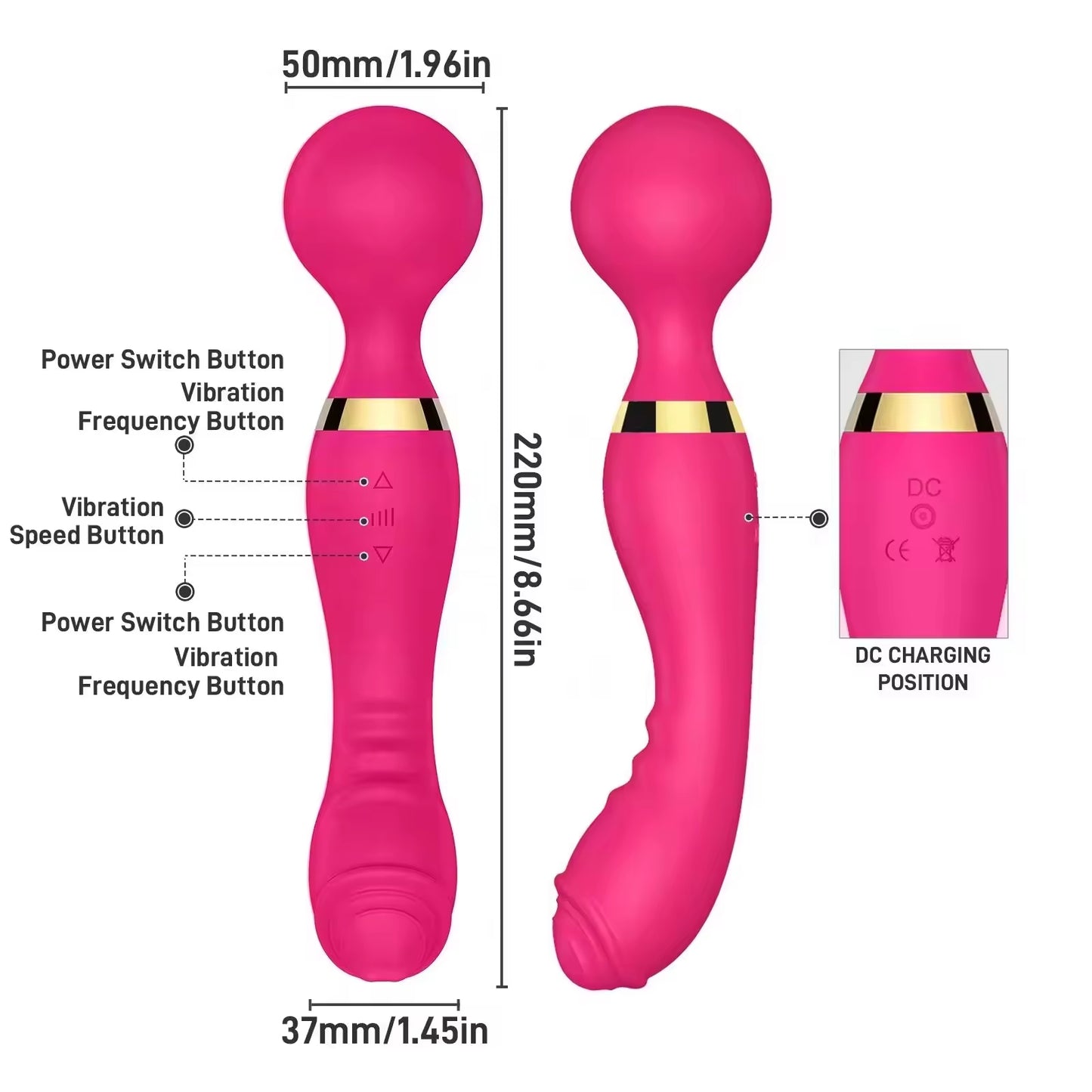 Good Price Silicone Double head AV Wand Massager G Spot dildo vibrators sex toys for woman