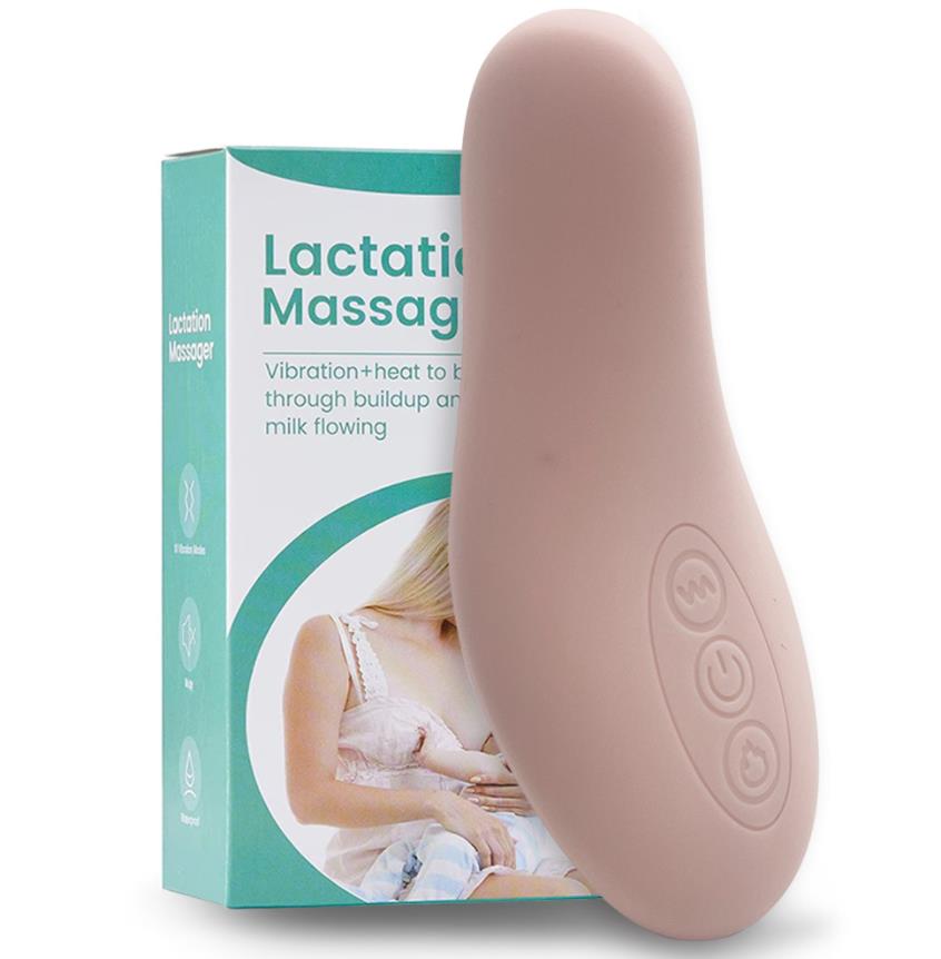 Lactation Massager Full Silicone Waterproof Breast Massager With Heating Improve Flow vibrator sex toys for woman